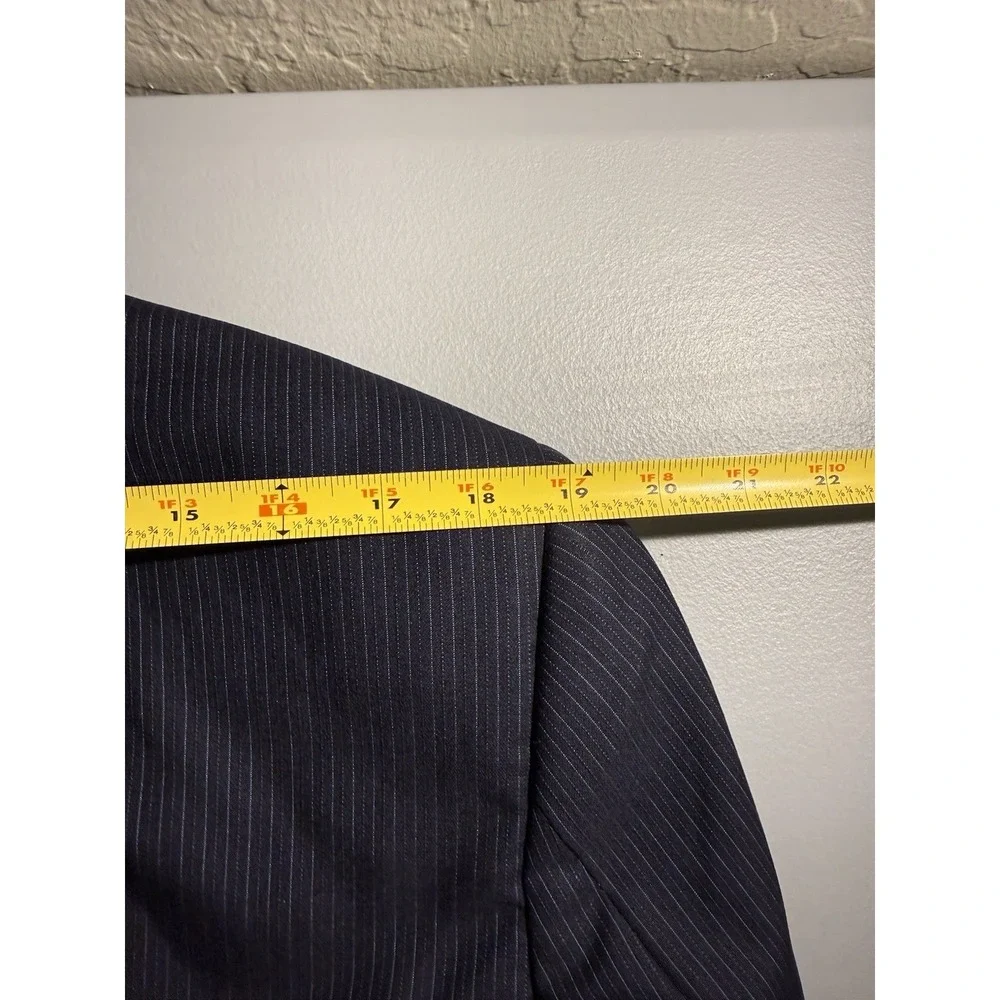 Loro Piana Fabric Men's Navy Pinstripe Blazer‎ Sport Coat 40L Wool Cremieux